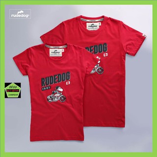 Rudedog เสื้อคอกลม ชาย หญิง รุ่น มอไซด์19 สีแดง