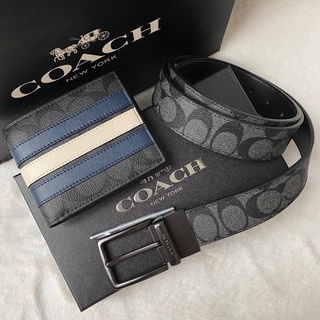 COACH Leather Belt &amp; Wallet Set