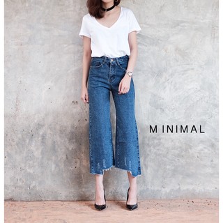 Korea jeans with frayed hem