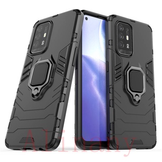 เคส OPPO Reno6 Z 5G ฮาร์ดเคสกันกระแทกเคสโทรศัพท์ Hybrid Armor Shockproof Ring Case OPPO Reno 6Z Reno6Z Cover Stand