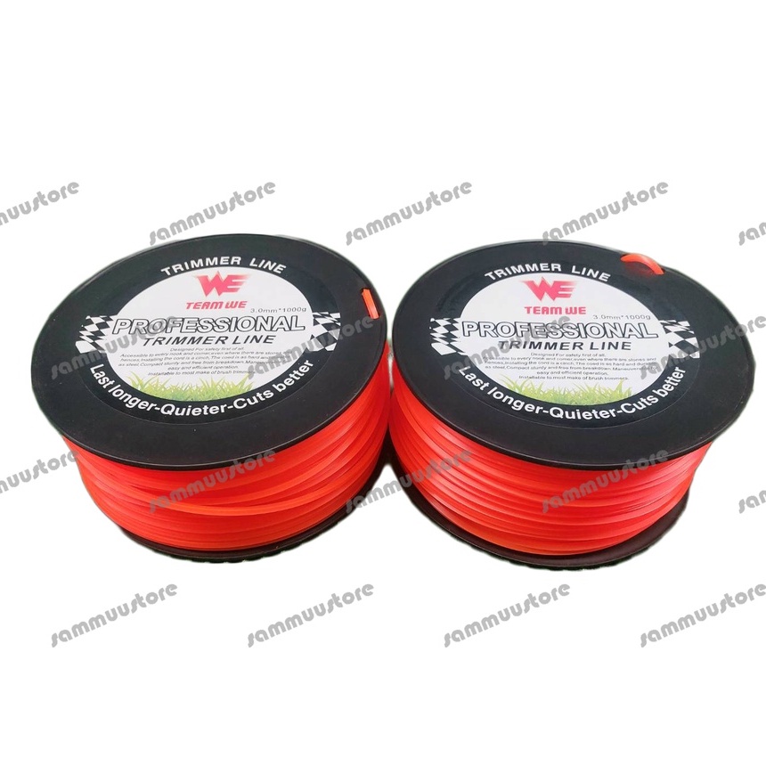 เอ็นตัดหญ้า 3 มิลลิเมตร ชนิดเหลี่ยม ชนิดกลม สีส้ม/สีขาว(คละสี) น้ำหนัก 1 กิโลกรัม