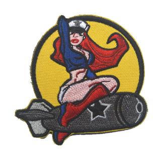 WWII US Army ISAF B52 Air Pinup Girl Forest USA Military Patch BADGE GIRL RIDING BOMB PATCH