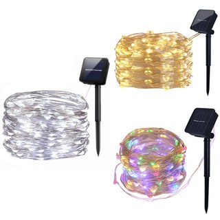 ไฟพลังงานแสงอาทิตย์ string 10 m 100 led กลางแจ้ง (หลากสี)