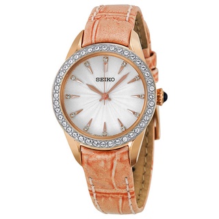 นาฬิกาข้อมือผู้หญิง SEIKO Pinkgold สายหนัง รุ่น SRZ388P1 - สีPinkgold