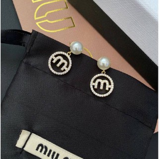 👑 MIUMIU Earring  Brand งานสวยเริ่ดที่สุดตัวเรือนชุบ 18KGP ก้านเงินแท้ 925