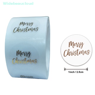 Widebeaucloud สติกเกอร์ฉลากใส ลาย Merry Christmas แฮนด์เมด สําหรับติดตกแต่งสมุดภาพ ของขวัญ 500 ชิ้น