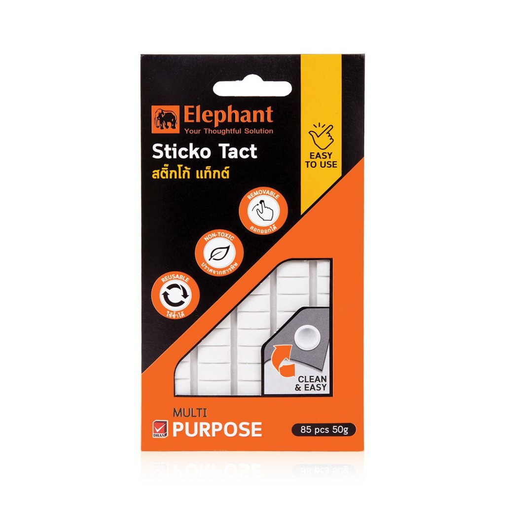 (ยกกล่อง) กาวดินน้ำมัน กาวติดผนัง สติ๊กโก้ แท็กต์ Sticko Tact / กล่อง (12แพ็ค)
