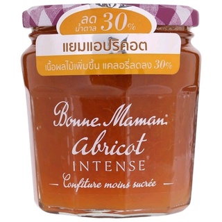 แยมแอปพริคอตเข้มข้น สูตรเพิ่มเนื้อผลไม้ ลดน้ำตาลลง Bonne Maman strawberry intense Jam 335g