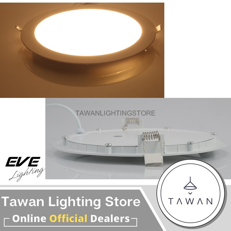 EVE โคมไฟดาวไลท์แอลอีดีฝังฝ้า ทรงกลม พาแนลแอลอีดี รุ่น Panel Slim แบบกลม Downlight LED 6W 9W 12W 15W 18W 24W รูปที่ 2