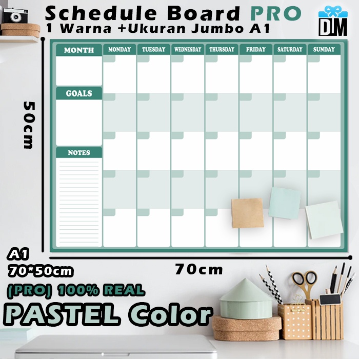 Schedule Board PRO THE REAL PASTEL COLOR ไวท์บอร์ดจัมโบ้ A1 70x50ซม. มืออาชีพ