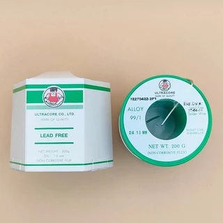 ตะกั่วบัดกรี LEAD FREE 1 มม. 200 กรัม ตรา Ultracore (ไร้สารตะกั่ว)