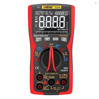 Flt ANENG SZ18 มัลติมิเตอร์ดิจิทัล 9999 Counts T-RMS LCD ทดสอบแรงดันไฟฟ้า AC DC และกระแสไฟฟ้า ไดโอด ความต่อเนื่อง ความถี่ อุณหภูมิ ความต้านทานสูงสุด ต่อนาที