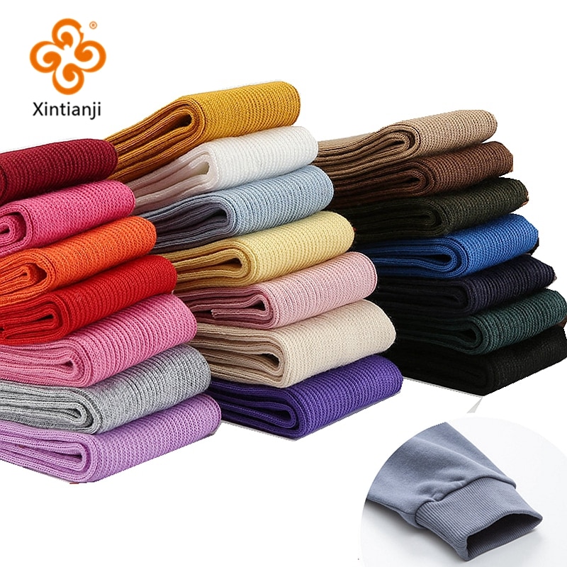 Xintianji ถักผ้าฝ้าย Spandex Ribbed Cuff ผ้า Neckline กางเกงเสื้อผ้าอุปกรณ์เสริมหลายสี 7*40 ซม.TJ1450