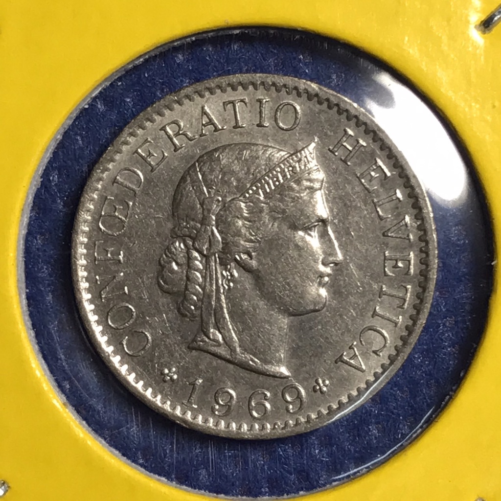 No.15085 ปี1969 SWITZERLAND 5 RAPPEN เหรียญสะสม เหรียญต่างประเทศ เหรียญเก่า หายาก ราคาถูก