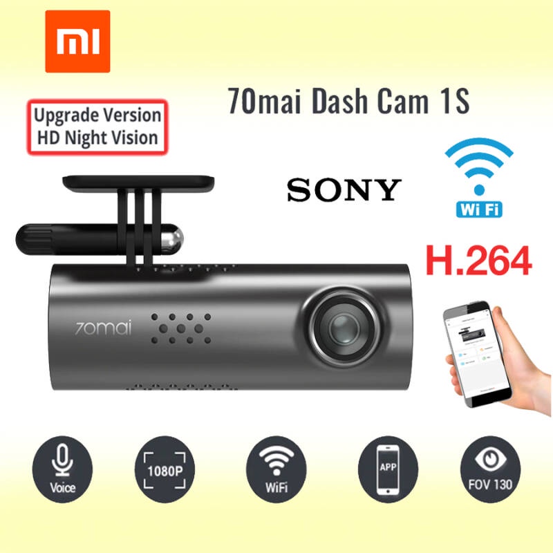Xiaomi 70mai dash cam1S กล้องติดรถยนต์ Full HD 1080P มุมมองกล้อง 130 พร้อม WIFI รองรับสั่งการด้วยเสียง Sony Night Vision