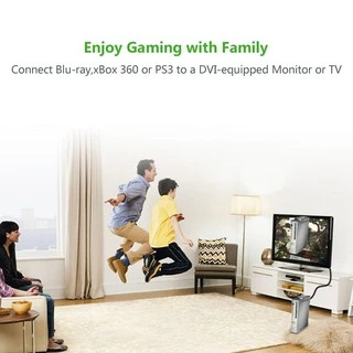 UGREEN รุ่น HD106 สาย HDMI to DVI 24+1 Cable รองรับภาพ FHD 1080P ใช้งานได้ 2 ทิศทาง