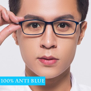 【100% Anti Blue】แฟชั่นเกาหลีป้องกันรังสีคอมพิวเตอร์แว่นตาผู้หญิง / ผู้ชาย