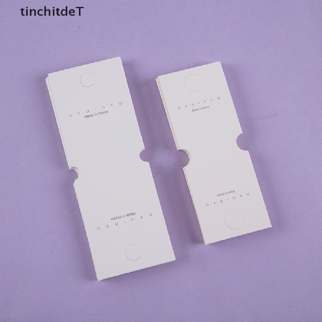 [TinchitdeT] [ขายดี] ป้ายแท็กกระดาษแข็ง แบบพับได้ สีขาว สําหรับแขวนแสดงเครื่องประดับ ต่างหู สร้อยข้อมือ ผม ยางรัดผม 50 ชิ้น