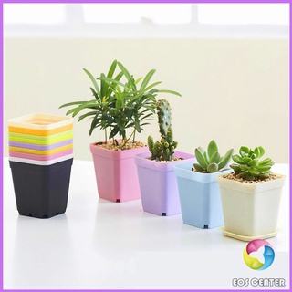 Eos Center กระถางต้นไม้พลาสติก พร้อมถาดรอง กระถางขนาดเล็ก  Plastic flowerpot