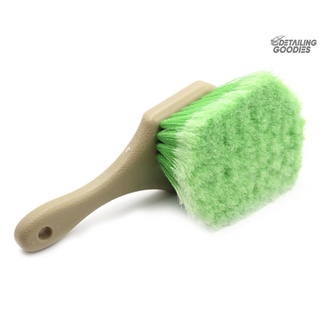 Wheel &amp; Tire Brush (Short Handle) (Green) แปรงทำความสะอาดล้อยางรถ หน้าล้อแม็ก