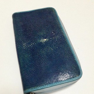 shagreen stingray&amp;shark skin wallet vintage1944   กระเป๋าสตางค์หนังปลากระเบน