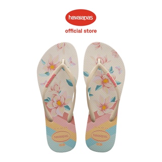 Havaianas รองเท้าแตะ ลายดอกไม้ สีเบจ สําหรับผู้หญิง