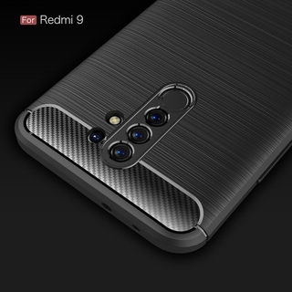 Xiaomi Redmi 9 นิ่ม คาร์บอนไฟเบอร์ กันกระแทก บาง เคสป้องกันด้านหลัง เคสโทรศัพท์