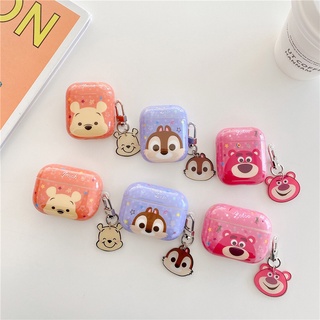 เคสแข็ง สำหรับ Airpods Pro2 Airpods Pro Airpods 3 gen3 Airpods 2 Cute Cartoon Pooh พูห์ &amp; Chip and Dale &amp; Lotso Bear หมี Silicone Case