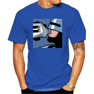 เสื้อผ้าผชใหม่ เสื้อยืดลําลอง แขนสั้น พิมพ์ลาย Robocop Pop Art Oil สไตล์วินเทจS-5XL