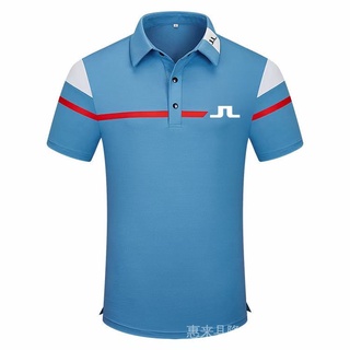 [J.LINDEBERG] เสื้อยืดลําลอง แขนสั้น แห้งเร็ว สีตัดกัน เหมาะกับการเล่นกีฬากอล์ฟ แฟชั่นฤดูร้อน สําหรับผู้ชาย