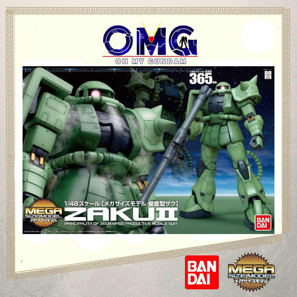 Bandai Mega MS-06F Zaku II Green 60680 Mega Zaku Green Mega Green Zaku MS06F Zaku 2 Mega 1/48 MS-06F