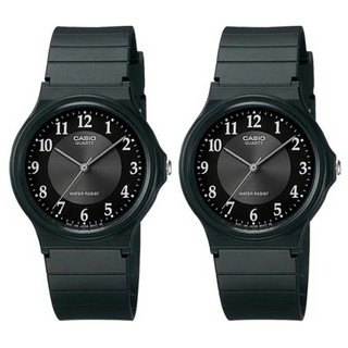 Casio นาฬิกา ข้อมือผู้ชาย สายเรซิ่น แพ็คคู่ รุ่น MQ-24-1B3&amp;MQ-24-1B3 (Black)