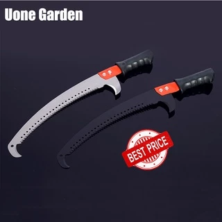 UoneGarden T006 เลื่อยหัวงอ เลื่อยตัดกิ่งไม้ เลื่อยตัดกิ่งไม้สูง 3ขอบตัด 65 MN ใบเหล็กSK5
