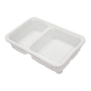 กล่องพลาสติกขาว2ช่อง+ฝา (แพ็ค15ใบ) S&amp;C L-21 White plastic box, 2 compartments + lid (pack of 15) S&amp;C L-21