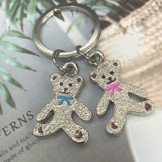 พวงกุญแจโลหะ หมีผูกโบว์ ชายหญิง สำหรับห้อยกุญแจ key chain teddy bear