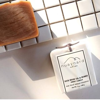 ์๊NUAYNARD : Rice Bran Oil &amp; Honey Soap-Sweet Vanilla 100g.