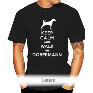 เสื้อยืด พิมพ์ลาย Keep Calm Walk The Doberman Dog สําหรับผู้ชาย