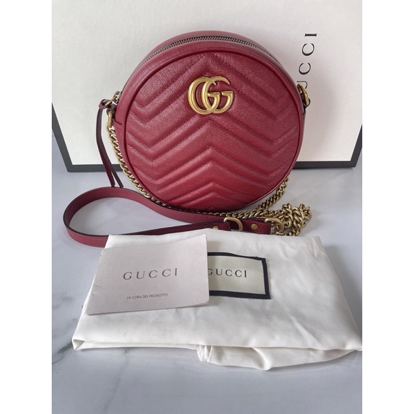 Gucci GG Marmont mini leather round shoulder bag