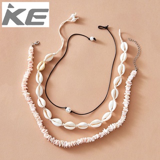 Jewelry White Shell Three Necklace Pearl Braided Necklace for girls for women low price