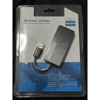 (พร้อมส่ง) HUB USB Smart Drive PH3641BK (USB 3.0 + 4 Port)+ Adpator  Super Speed USB 3.0 (5GB) ประกันถึงปี 2024