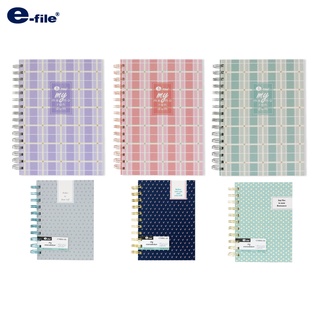 e-file (อี-ไฟล์) สมุดริมลวดพิมพ์ลาย สมุดโน๊ต Made in Thailand (MiT) รหัส CNB92