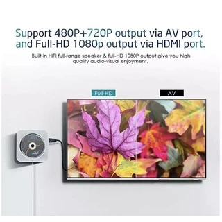 พร้อมส่ง เครื่องเล่น CD DVD Player Wall บลูทูธสเตอริโอเสียงการเรียนรู้ลำโพงไร้สายรีโมทคอนโทรล CD/DVD Mp3 FM วิทยุ