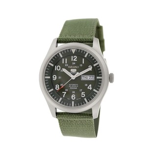 Karnvera Shop Seiko 5 Sport Automatic นาฬิกาข้อมือผู้ชาย สีเขียว สายผ้า Seiko รุ่น SNZG09K1