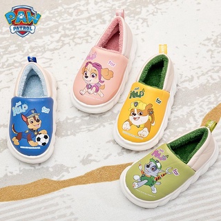 paw patrol รองเท้าแตะลําลอง ผ้าฝ้าย PU กันน้ํา ส้นหนาว สําหรับเด็กผู้ชาย