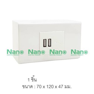 ชุดฝา NANO 1.5 ช่อง 1 เต้ารับ USB และบล็อกลอยขนาด 2*4นิ้ว ( 1 ชิ้น ) CSU-b