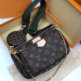 Louis vuitton multipochette สายสีเขียว