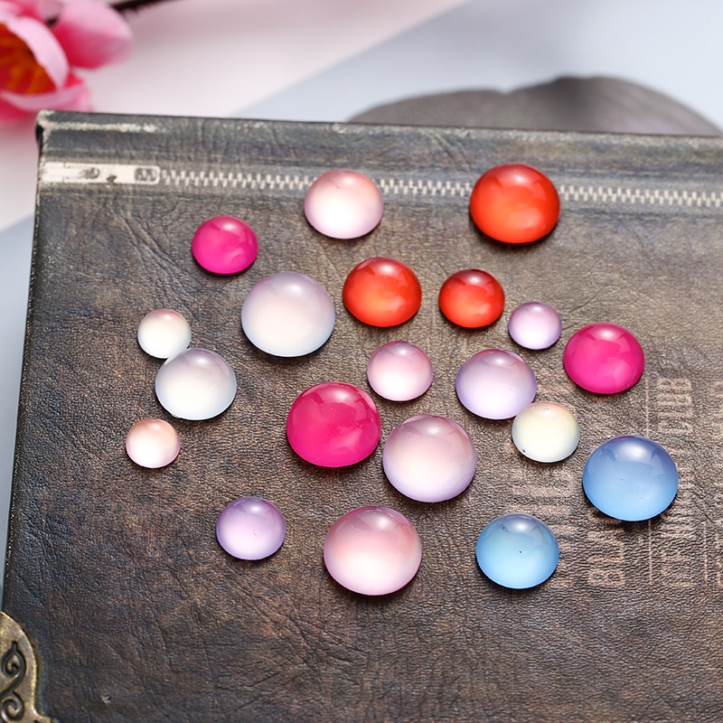 Yige diy Hairpin วัสดุเครื่องประดับอุปกรณ์เสริมเรซิ่นโอปอลรอบแหวน Face Gem Patch 9NLB