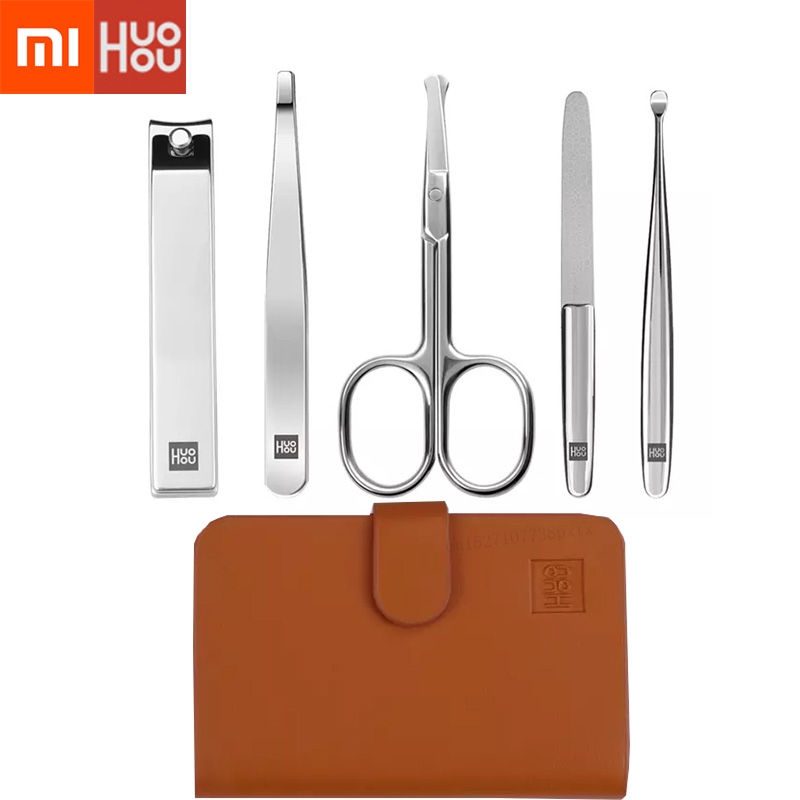 Xiaomi Mijia Huohou Nail Clipper Stainless Nose Hair Trimmer Portable Travel Hygiene Kit Nail Cutter Tool Sets