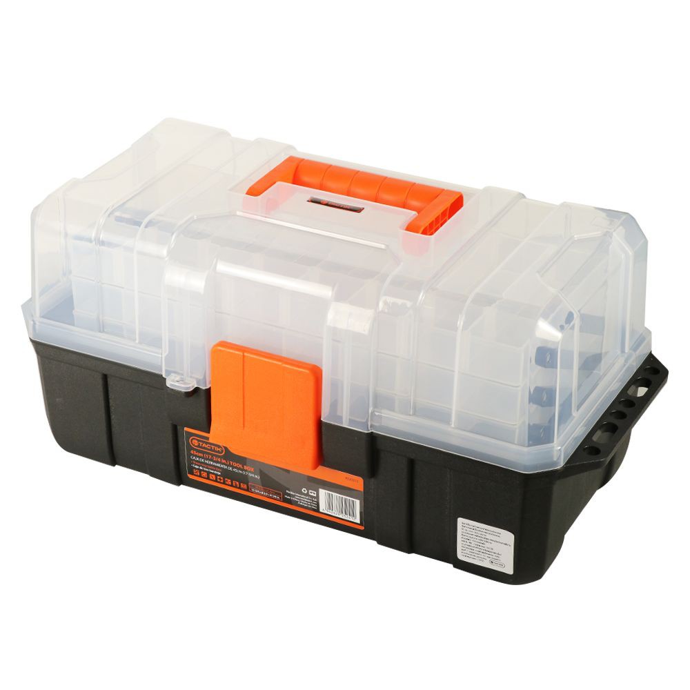 กล่องเครื่องมือช่าง กล่องเครื่องมือพลาสติก 3 ชั้น TACTIX 17" กล่องเครื่องมือ เครื่องมือช่างและฮาร์ดแวร์ PLASTIC TOOL BOX