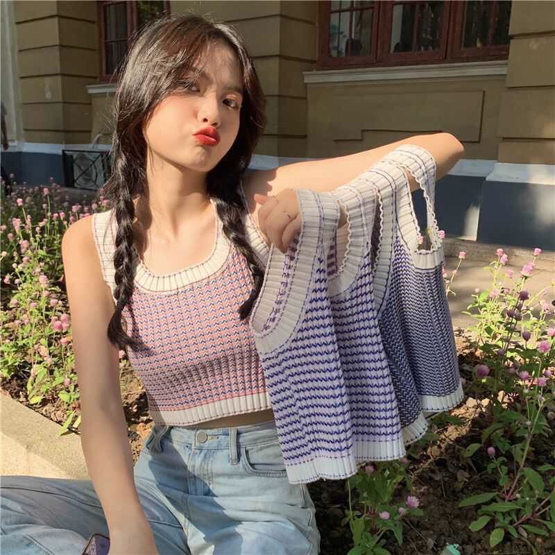 B-051 เสื้อกล้ามคอยู //เนื้อผ้าร่องนิ่มอย่างดี//สินค้าพร้อมส่ง